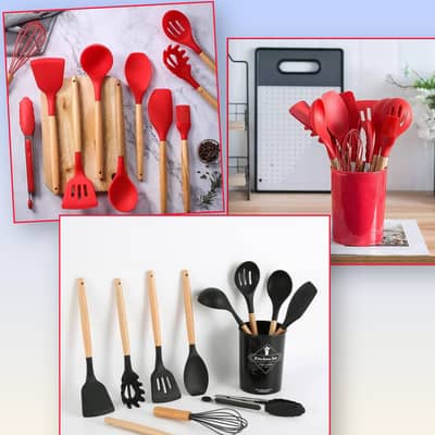 12 Pcs Silicon Cooking Set For Non Stick Utensils