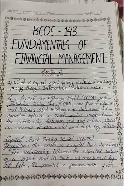 Aiou Hand written university Assignment