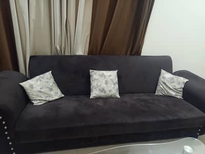 3 seater Sofa cum bed, 2 seater sofa, centre table