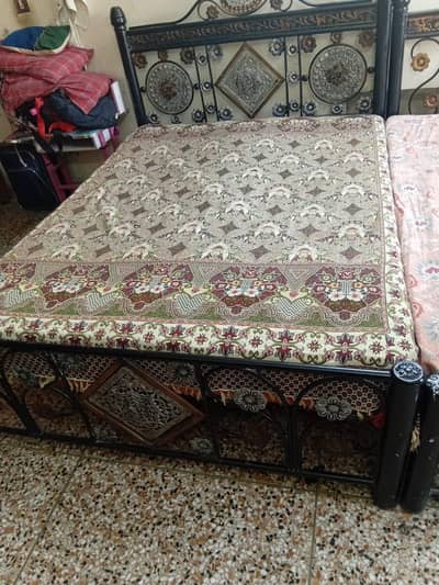 One double bed +one single bed with double &single spring mattress