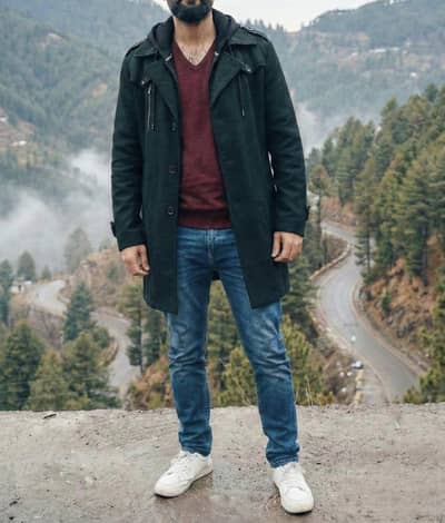 Long black coat (imported)