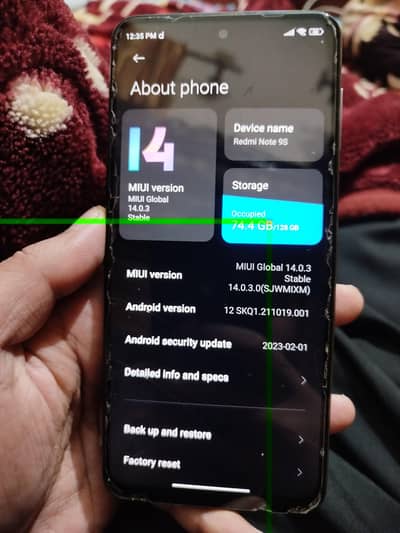 Redmi note 9s 6/128GB PTA Approved