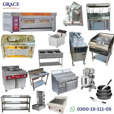 Pizza Oven Broast Fryer Panini grill Shawarma Dough Maker Roller setup