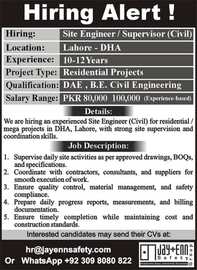 Site Engineer / Supervisor (Civil)