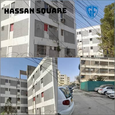 (3 BED DD) Premium Corner Apartment for Sale Hassan Square, Gulshan-e-Iqbal Block 13-A Prime Main University Road Location | Rare 3-Side Open Unit