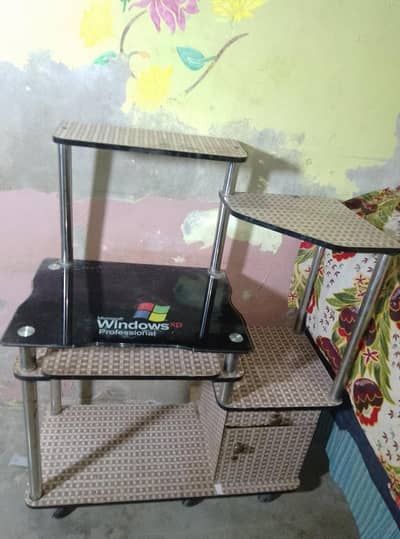 Computer Glass Trolley For Sale