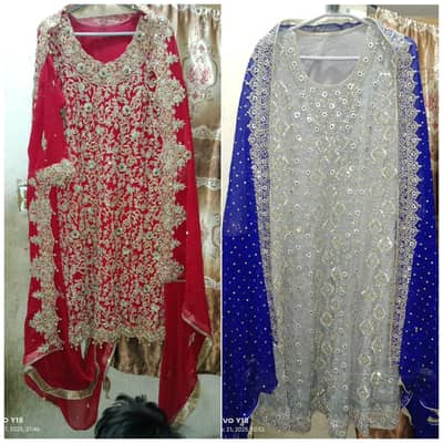 Bridal Dress Red & Grey – 1 Time Used, Like New – Wedding Lehnga