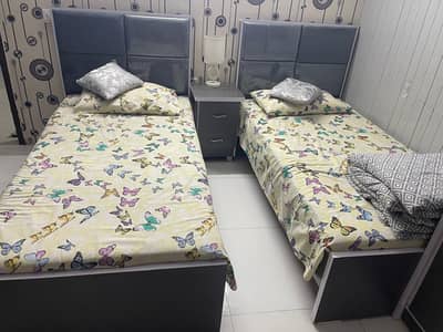 2 single bed, 1 side table, 1 dressing table, & 1 study table