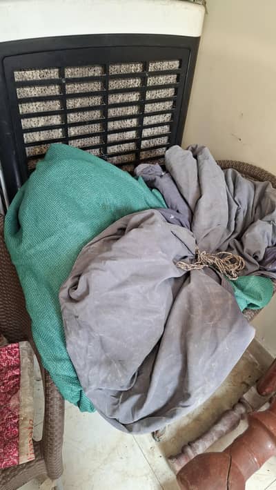 green and blue tarpal