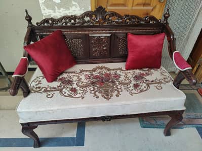 Wooden Chinioti sofa set almost new. . .
