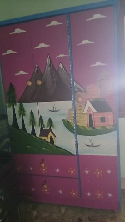 2 single beds and one almari