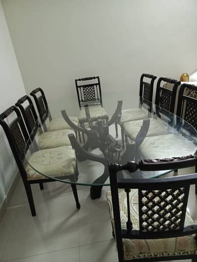 Chinioti style dining table with 8 chairs