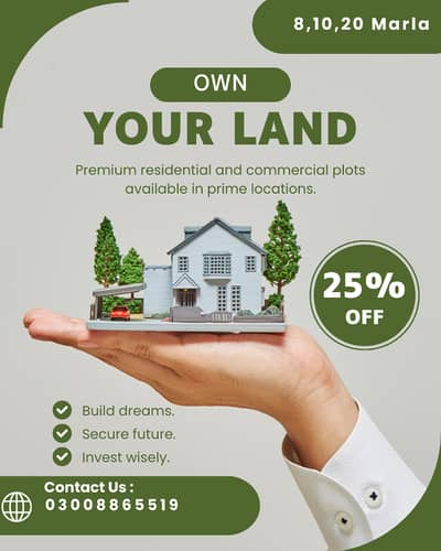 10 Marla Plot For Sale In Premium Block SA Garden Phase 2