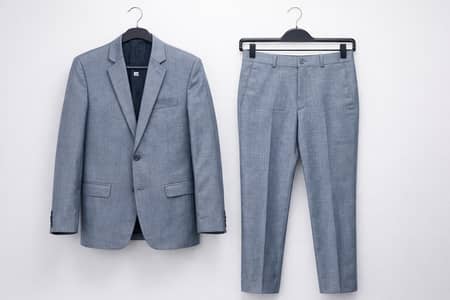 Original Light Grey Formal 2  piece Suit Pant  Coat 30-32 waist