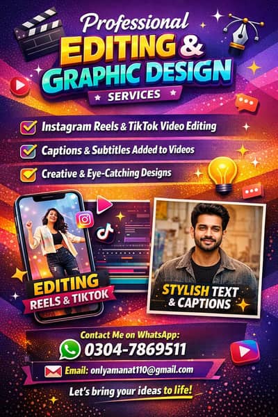 Editing And Graphic Design Services Available In Reasonable Price