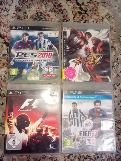 playstation 3 disc FIFA13, PES10, F1 2011,STREET FIGHTER4
