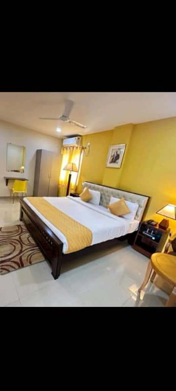 Par Day short time One BeD Room apartment Available for rent in Bahria town phase 4 and 6 empire Heights 2 Family apartment