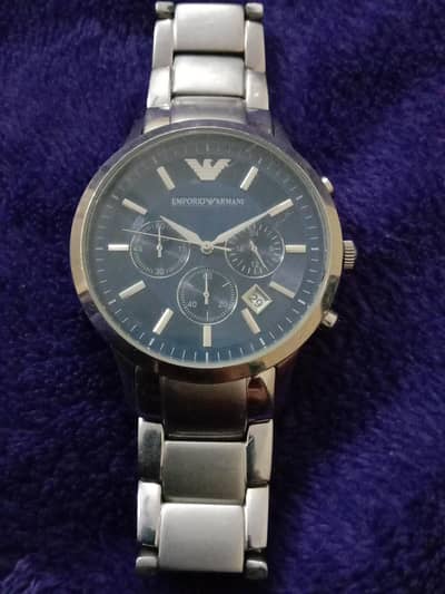 Original Emporio Armani AR2448 Renato Chronograph - Blue Dial