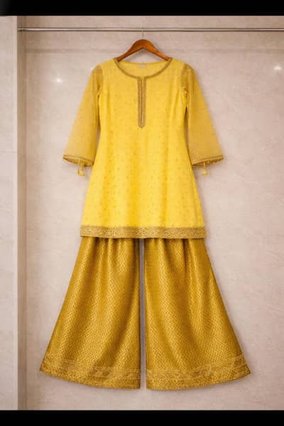 traditional yellow dress for party wear