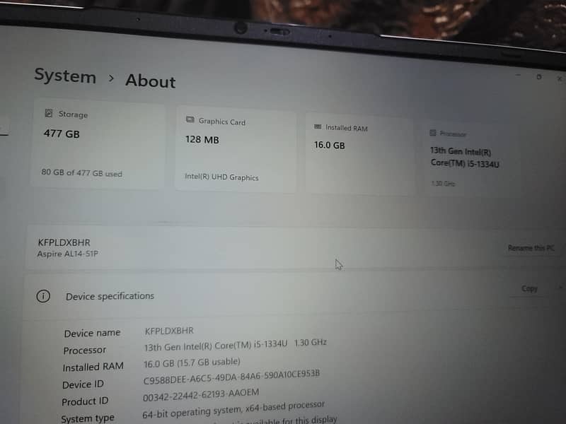 Aspire Lite 14 i5 13th Gen 16 GB RAM 6