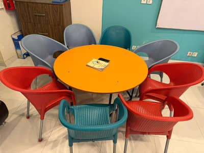 STUDY CHAIRS (16) AND TABLES (2) EXCELLENT CONDITION IDEAL FOR SCHOOL