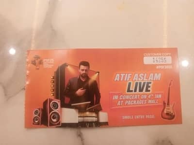 Atif Aslam concert pass for sale