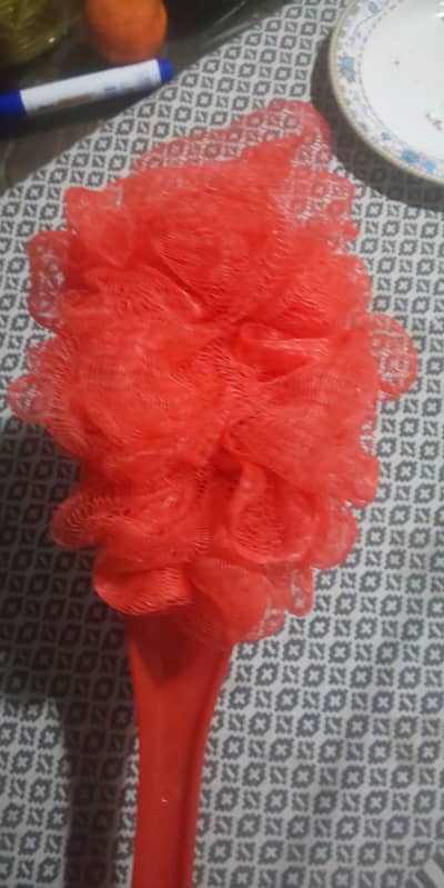 Used Bath Scrubber with Long Handle – Good Condition