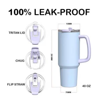 40oz stainless steel insulated tumblers with handles and straws