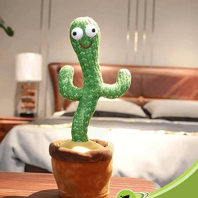 dancing and taking cactus toy for child
