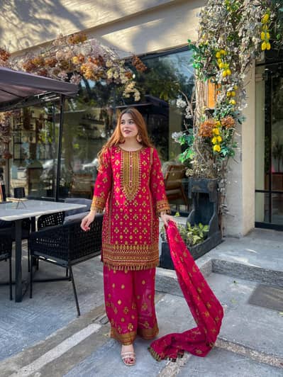 premium shiffon fabric 3pc stiched