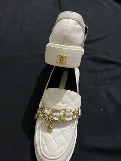 chanel branded mule loafers shos