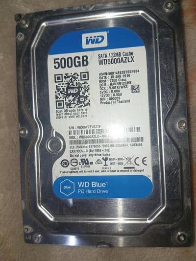 500 GB hard drive WD BLUE (USED)