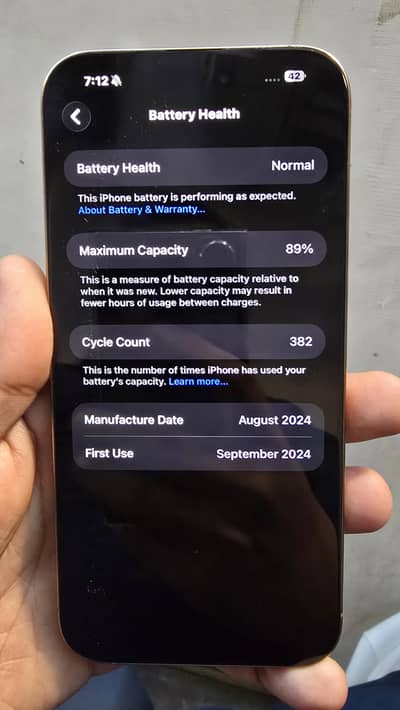iphone 16 pro max non pta 256 fu only back break 10/10