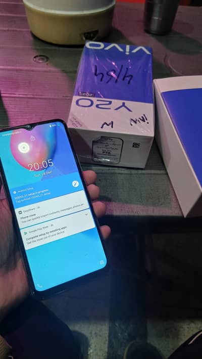 Vivo Y20  (Very Good Condition, PTA Approved, Original Charger & cable