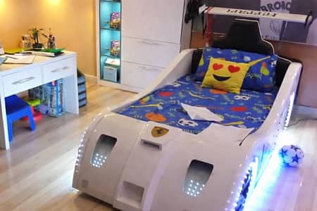 Kids Luxury Race Car Bed with LED Lights