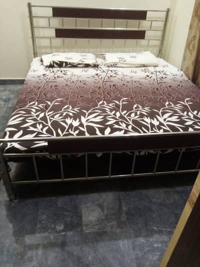 Double Bed Rot iron with Mattress Urgent Sale Condition 9/10