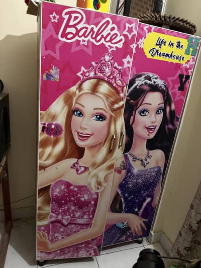 Kids Pink Barbie Wardrobe – 2 Door, Good Condition