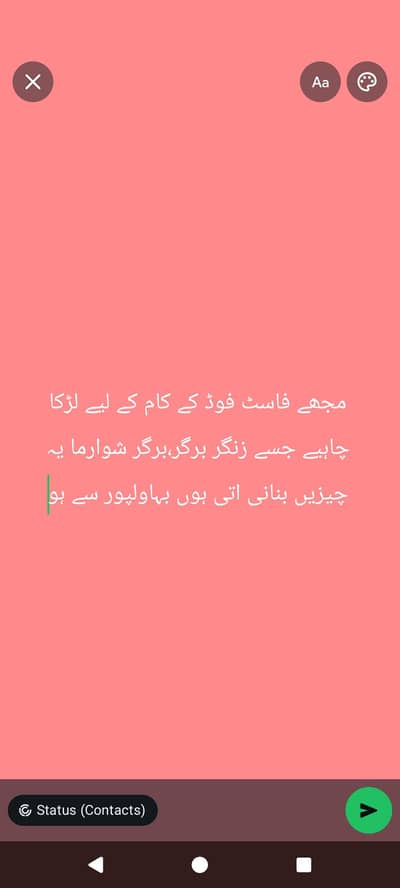 مجھے فوڈ پوائنٹ کے لیے لڑکا چاہیے