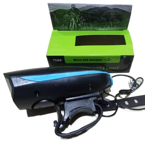 Bicycle Front Light With Loud Horn Rechargeable Flashlight Mountain Bike Headlight for Night Outdoor Cycling Accessories led cycle light and Horn Headlamp, Super Bright Head Torch, 5 LEDs, 3 Modes, USB Headlamp, Rechargeable, Waterproof, Perfect