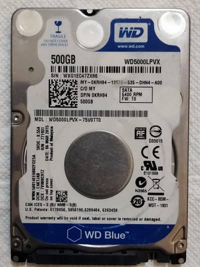 500gb wd hard& Toshiba 320 gb for sale