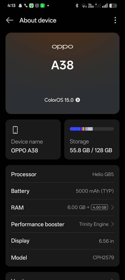 use like new mukaml box  oppo a38 . . . . . . . . . 6 / 128