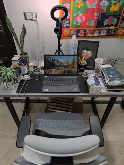 Korean Chair and Stone Finish Table (Home Office Station)