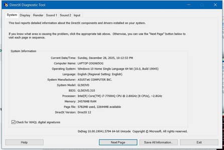 Asus Rog Strix Gaming/Designing Laptop Core i7-7700 HQ