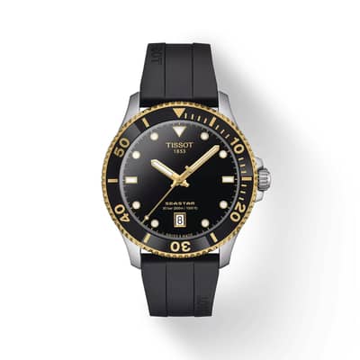 Tissot seastar black dial watch for gents - T120.410. 27.051. 00