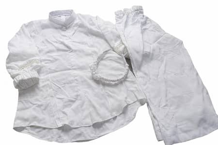 White Kids Pajama Set with Headband