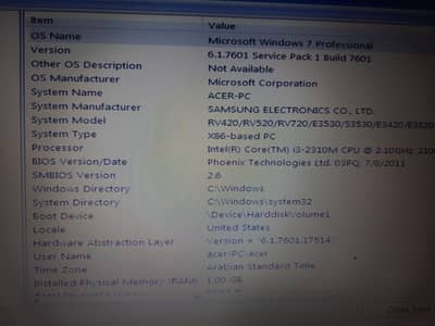 Samsung laptop RV520 core i3 (only WhatsApp 03024302275