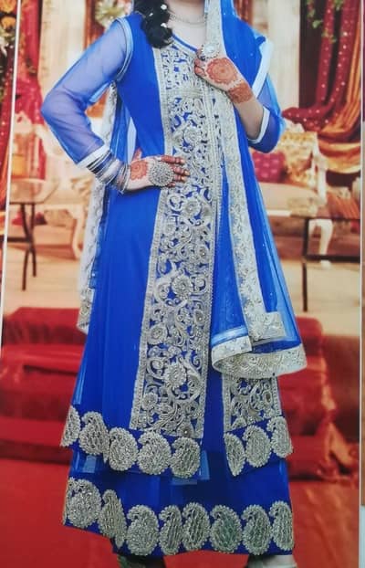 wedding dress in royal blue colour