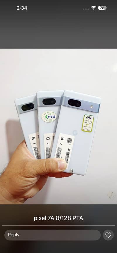 Google pixel 7a official pta approved 8/128