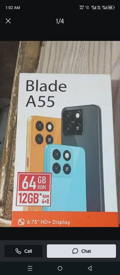 zte a55 4 gb 64gb hai set or box  camere  k cover  pr nishan hai