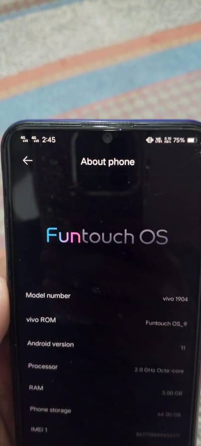 VIVO 1904 / 3 : 64 EXCELLENT BATTERY TIMING 2 DAYS